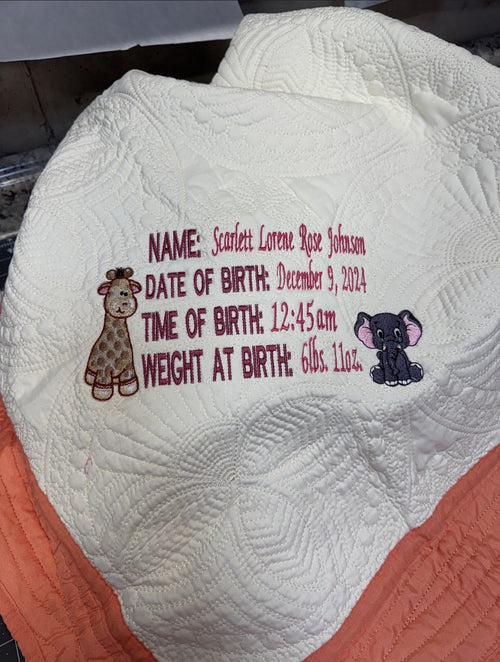 Personalized Baby Heirloom Blanket