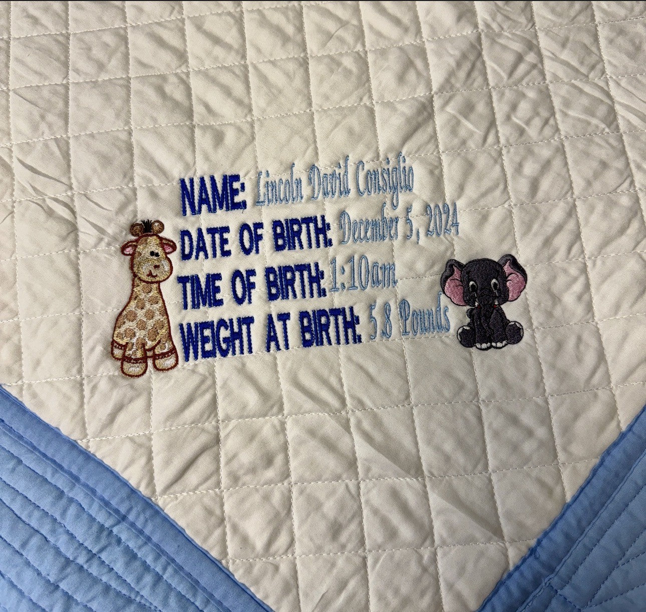 Personalized Baby Heirloom Blanket