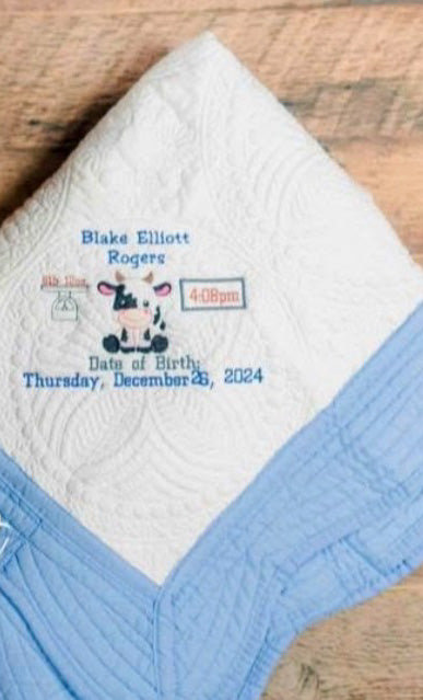 Personalized Baby Heirloom Blanket