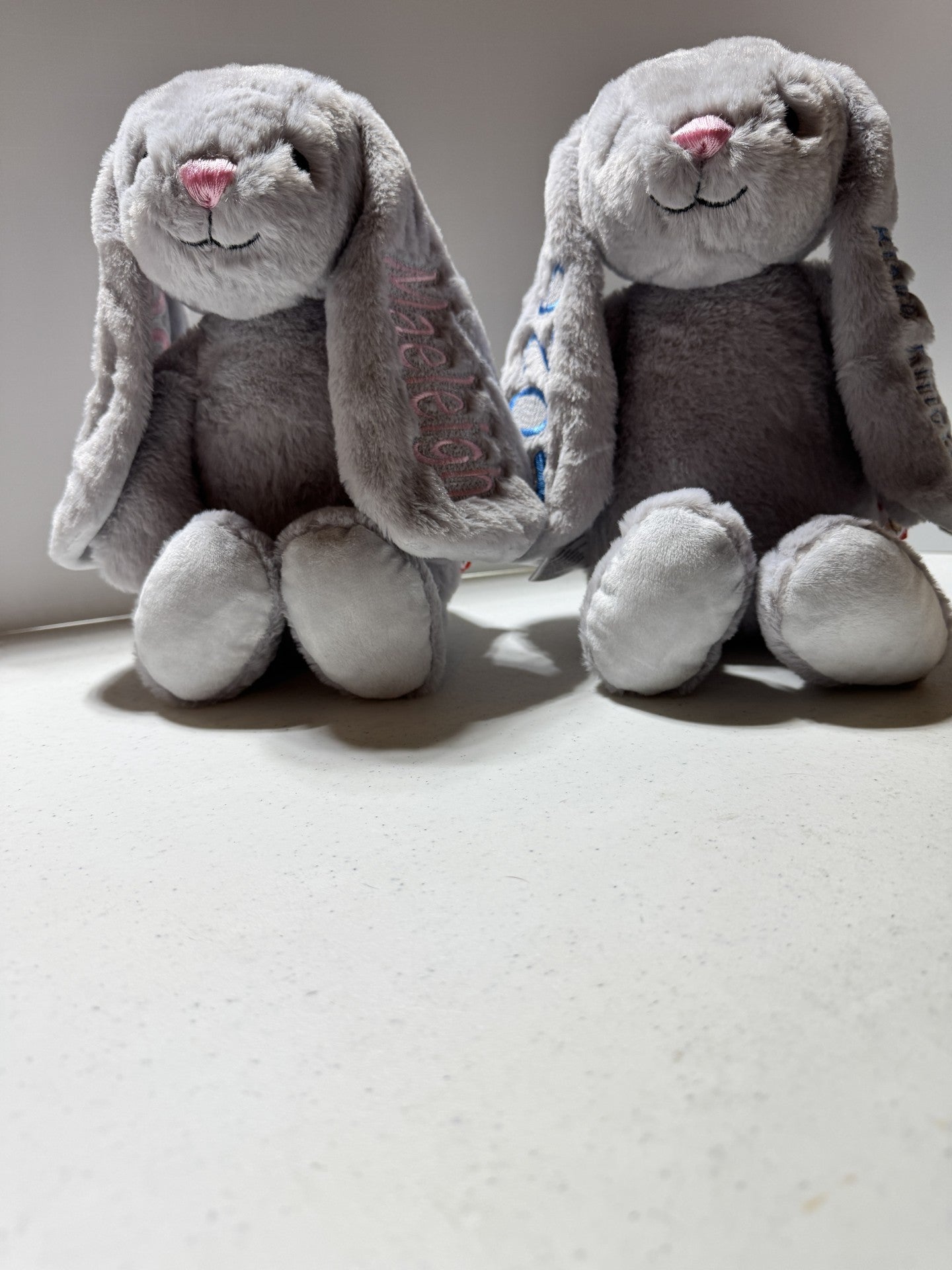 15" Grey Easter Bunny w/Embroiderable Ears