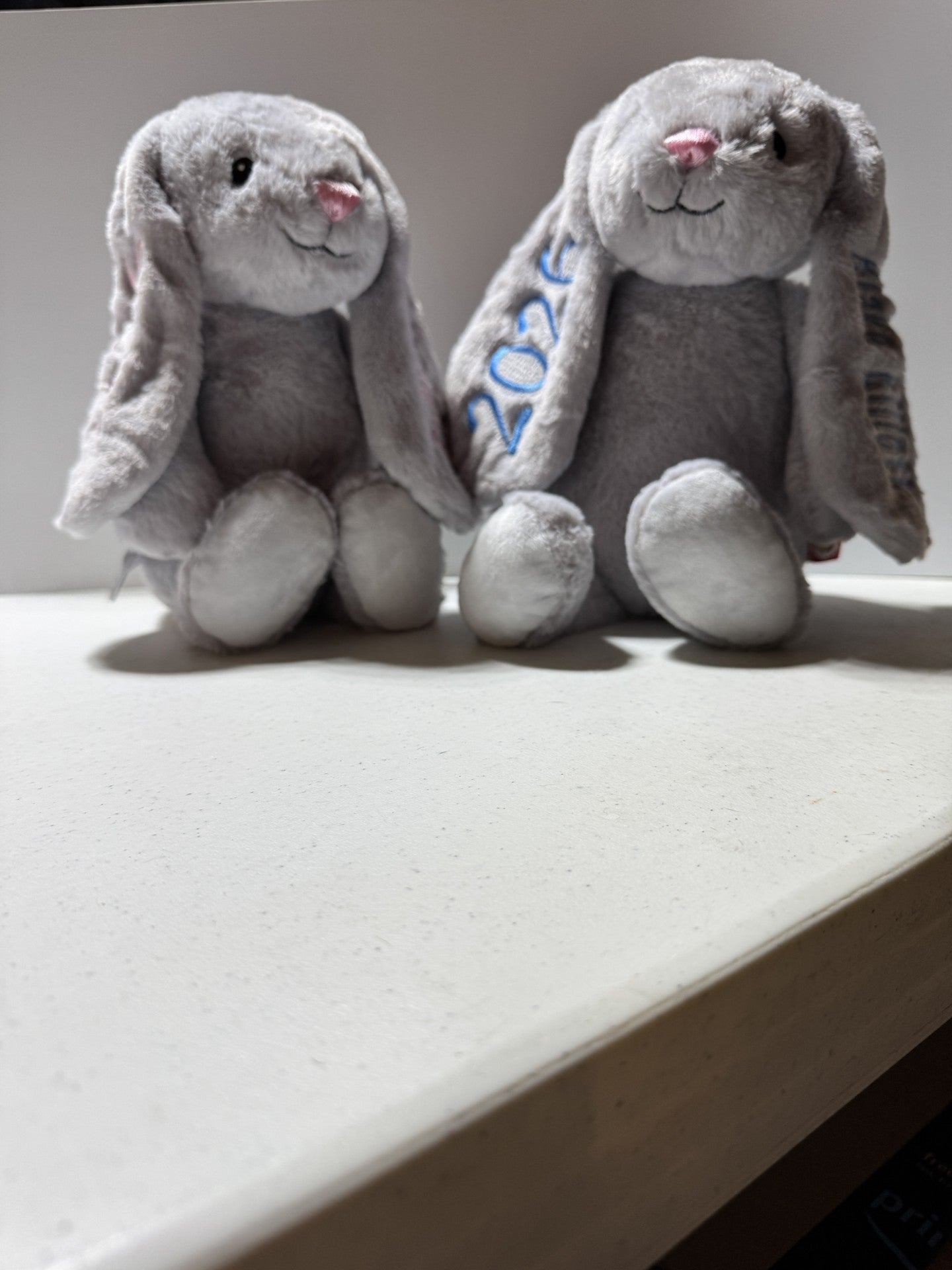 15" Grey Easter Bunny w/Embroiderable Ears
