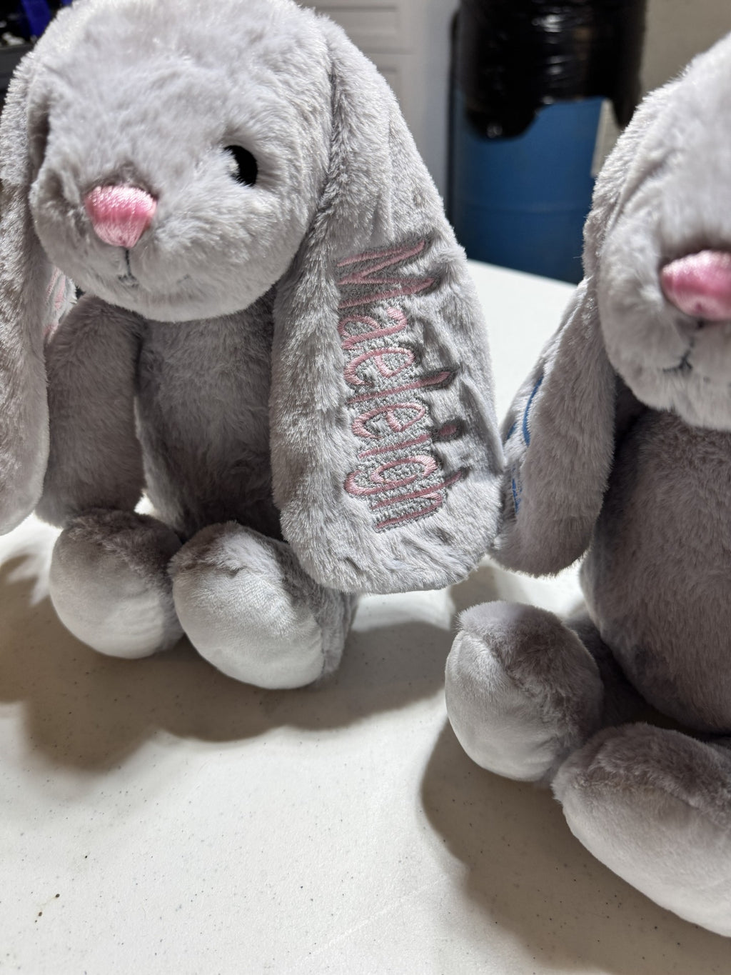 15" Grey Easter Bunny w/Embroiderable Ears