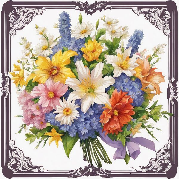 Spring Flowers UV DTF Printed 2-Piece Coaster Set